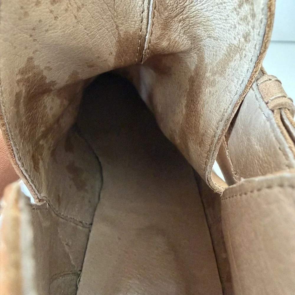 Eileen Fisher Women's 8.5 Boots Booties Brown Tan Leather Boho Cowgirl Country
